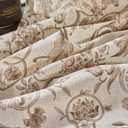 jinchan Small Window Curtains 45 Inch Linen Floral Curtain Set for Kitchen Bathroom Cafe Curtains Light Filtering Window Treatment Farmhouse Cottage core Back Tab Drapes 2 Panels Taupe on Beige