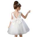 KAQININI Flower Girl Dress Formal Toddler Fancy Elegant Tulle Satin Dress Wedding Guest Party Birthday Baby Girl Prom Ball Gown for Infant Size 9-12 M