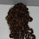 REECHO Curly Hair Extensions - 4PCS 14" GoGo Curly Clip in Hair Extensions 100% Super Protein Hairpieces with Invisible Lace Weft Silky Soft Natural Look - Chocolate Brown with Golden Highlights