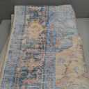 RELEANY Area Rugs 5'x7' Washable Non-Slip, Floral Vintage Distress Print Pattern Medallion Carpet for Living Room Bedroom Dining Room, Blue Orange Red