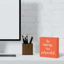 2 x Inspirational Gift Home Office Desk Cubicle Shelf Decor TV Show Decor, Be Curious Not Judgemental Sign, Soccer Football Coach Gifts for Fans 5 X 5 Inch