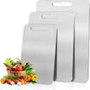 Set of Three Double-Sided Cutting Boards,304 Stainless Steel Cutting Board,Stainless Steel Cutting Board for Vegetables, Meat and Fruit