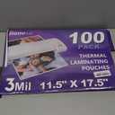 Jiomrzo Laminating Sheets, 100 Pack Laminating Pouches Holds 11 x 17 Inch Sheets, 3 Mil Laminate Sheets 11.5 x 17.5 Inch for Laminator, Clear Thermal Laminating Pouches with Round Corner (100)