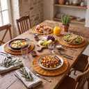 12 Pcs Round Rattan Placemats,Boho Charger Plates for Dining Table, 11.8 inches
