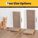 Conlun Cardboard Cat Scratcher, 23" L-Shaped Scratch Pad, Vertical Wall-Leaning Scratching Board to Protect Furniture for Indoor Cats,Wood Grain Large