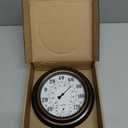 Indoor Outdoor Thermometer Hygrometer - 8" Bronze Steel Wall Thermometer Hygrometer for Patio, Wall or Decorative, No Battery Needed Hanging Thermometer