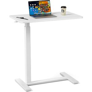 Overbed Bedside Table with Wheels, Adjustable Hospital & Home Use Bed Table, Rolling Laptop Table, Mobile Standing Desk