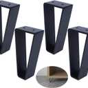 Osring 6 Inch Trapezoid Furniture Legs 4pcs, Solid Steel Furniture Hairpin Leg for Side Table, TV Stand and Cabinet, Black