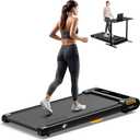 Walking Pad Under Desk Treadmill for Home Office - 2 in 1 Quiet Portable Treadmill for Walking and Jogging with Remote Control, LED Display, 2.5HP (Black)