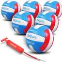 GoSports Soft Touch Recreational Volleyballs - Single or 6 Pack - Regulation Size for Indoor or Outdoor Play - Includes Ball Pump, One Size