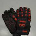 Heavy-Duty Mechanics Work Gloves Women, TPR Impact Glove,Anti-Vibration,Heavy Duty,Touchscreen,Small,Red+Black (Black, S)