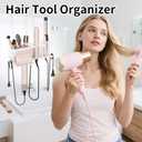 Hair Dryer Holder, Hair Tool Organizer, Blow Dryer Hanger Wall Mount for Dryer Hook, Bathroom Space-Saving Blow Dryer Organizer, Curling Irons Storage Wall Mounted White