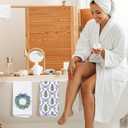 SPBL&L Chinoiserie Christmas Kitchen Towels, Blue Bow Coquette Christmas Tree Dish Towels for Kitchen,Light Blue Christmas Hand Towels for Bathroom Kitchen,16x24 Inches Grandmillennial Decor,Set of 4