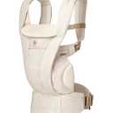 Ergobaby Omni Deluxe Baby Carrier for Newborn to Toddlers 0-48 Months (7-45 lbs) - 4-Position Natural Linen Baby Carrier with Ergonomic Support, Storage Pockets, and Sun Hood - Natural Linen