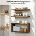 Wall Mounted Floating Shelf, c Long for Bedroom Living Room Kitchen Staircase Bathroom Above Toilet Wall Decoration Book Storage Room Recoration (3piece Set) Brown