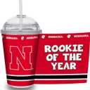 Rico Industries NCAA Rookie Of The Year 12oz Acrylic Tumbler, Officially Licensed Youth Double Wall Tumbler with Swirly Straw