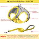 AIITLE Escape Proof Dog Harness - Step in Adjustable Dog Harness No Choke Over with Breathable Mesh and Quick-Release Buckle for All Weather- Outdoor Walking, Training for Medium Dogs Yellow XL