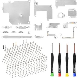 Inner Complete Screws Set and Full Internal Metal Bracket Kit Replacement for iPhone 13 Pro Plate Cover Bottom Small Screw Parts with Repair Tools Screwdriver for 13Pro
