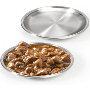 Stainless Steel Cat Dishes for Food and Water Bowls for Kittens and Baby Cats Small Pets Relief of Whisker Fatigue -2 Sets Shallow Style