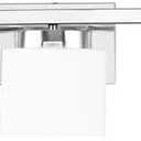 5-Light Modern Chrome Vanity Light Fixture with White Glass Shade for Bathroom Over Mirror, 40 Inches