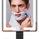 Heated Shower Mirror Fogless for Shaving, Anti Fog Shower Mirror with Light, 5000mAh Rechargeable Large 12.58" Fog Free Mirror for Shaving with Razor Holder for Men & Woman, Removable, NO-Drilling