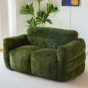 MAXYOYO Giant Bean Bag Chair for Adults, Ultra Soft Fluffy Loveseat Bean Bag Sofa, Oversized Floor Sofa for Living Room Bedroom, Cozy Reading Chair with Filler, Green