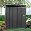 Shintenchi 5x3 FT Outdoor Storage Shed with Window, Outdoor Waterproof Storage Shed Metal Garden Shed with Lockable Single Door,Weather Resistant Tool Storage House Shed for Garden,Backyard,Slate Gray