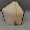 5.7 Inch Wooden Book Lamp - Portable Folding LED Book Light for Reading, Home & Library Decor, Unique Gift for Book Lovers, Magnetic Night Light (Walnut) (Middle)