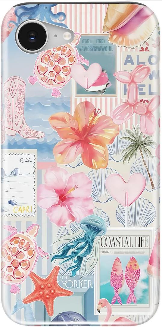 LUMARKE for iPhone 16e Case,Cute Floral Cover,Wireless Charging