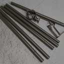 KAMANINA Silver Curtain Rods for Windows 48 to 84 Inch, Adjustable Single Curtain Rod 32 to 86 Inch(2.6-7.1ft), 3/ 4 Inch Splicing Drapery Rods with Twisted Cage Finial