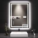 LOAAO 20X28 LED Bathroom Mirror with Lights, Anti-Fog, Dimmable, Backlit + Front Lit, Lighted Bathroom Vanity Mirror for Wall, Memory Function, Tempered Glass, Shatter-Proof, ETL Listed