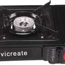 Vivicreate 8500 BTU Portable Butane Gas Stove for Camping Cooking Outdoor, Lightweight Portable Stove Burner with Auto Ignition, Estufa de Gas Porttil para Camping al Aire Libre(Black)