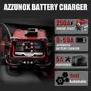 12V 24V Car Battery Charger & Engine Starter, 0-50A Automatic Battery Maintainer, 250 Cranking Amps, Jump Starter & Smart Trickle Charger, for Standard, AGM, Gel & Deep-Cycle Batteries