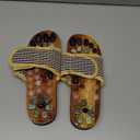 Acupressure Massage Slippers with Earth Stone, Therapeutic Reflexology Sandals for Foot Acupoint Massage Shiatsu Arch Pain Relief, Fit Women 6-7 Feet Size
