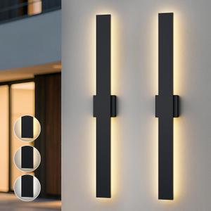 2 Pack LED Modern Outdoor Wall Lights Dimmable 3-Color Temperature 47.2in Exterior Lighting Fixtures IP65 Waterproof Outside Lights for House Hallway Garage Patio