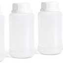 DEMORA 8oz/250ml Plastic Bottles with Caps, HDPE Food Grade Wide Mouth Plastic Containers, Leak Proof Liquid Containers for Pill Medicine Chemical Reagent Sample (Translucent, 4 Pcs)