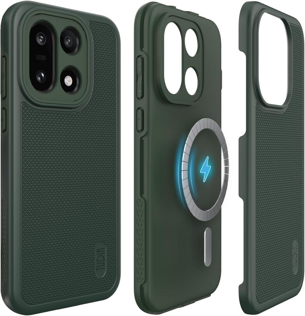 TUDIA MergeGrip [Magsafe Compatible] for OnePlus 15 5G Case (2025) - [Military Grade Drop Tested] Dual Layer Shockproof Slim Rugged Heavy Duty Tough Protective Phone Case Cover - Pine Green