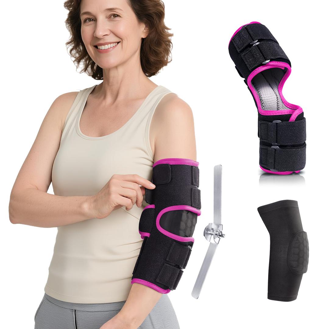 Microeagle Cubital Tunnel Syndrome Elbow Brace Splint For Ulnar Nerve Entrapment (Magenta)