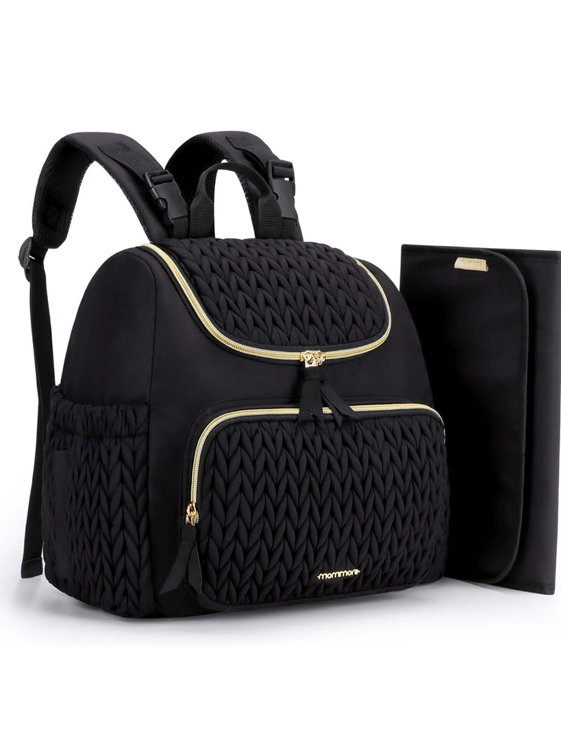mommore Small Diaper Bag Diaper Backpack Stylish Toddler Baby Mini Maternity Bags Travel Backpacks with Insulated Pockets, Changing Pad, Stroller Straps S