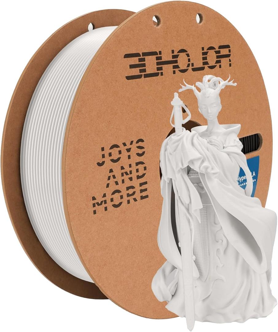 3D Printing Filament high-Speed PLA Filament 1.75mm 300mm/s 1kg Cardboard Spool Dimensional Accuracy +/- 0.03 mm Fit Most 3D FDM Printer-White