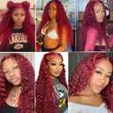 #99J Wine Red Bundles Human Hair Water Wave Bundles 16 18 20 Inch Burgundy Unprocessed Brazilian Virgin Hair 3 Bundle 50 Gram Per Bundle Deals Quick Weave Hair Extensions