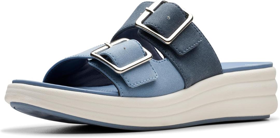 Clarks Women's Drift Buckle Slide Sandal, Denim Combi, Size 9