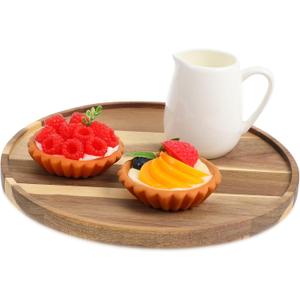 Rotating Round Wood Tray Decorative Tray for Kitchen Countertop for Coffee Table Bathroom Organizer Charming Farmhouse Kitchen Decor