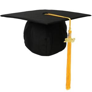 Newrara Graduation Unisex Matte Adult Graduation Cap with Tassel (BlackGold)