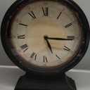 NIKKY HOME Vintage Black Mantel Clocks for Fireplace, Silent Non-Ticking Battery Operated Large Table Desk Shelf Metal Clock for Living Room Decor