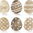 Seeloowy 6 Pcs Easter Bunny Wooden Signs Bunny Easter Egg Wooden Table Centerpiece Table Signs with Rope for Home Decoration Tiered Tray Decor(Novelty)