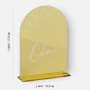 Gold Mirror Arch Wedding Table Numbers 1-25 with Stands, 5x7 Inch Acrylic Arch Sign with Holder, Gold Mirror Arched Acrylic Table Numbers for Wedding Reception(1-25, 5"x7")