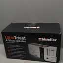 Mueller UltraToast Full Stainless Steel Toaster 4 Slice, Long Extra-Wide Slots for Bagels and Waffles, 6 Browning Levels, LED Display, Cancel/Defrost/Reheat Functions & Removable Tray, Kitchen Gadgets