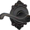 SCHLAGE F51A FLA 716 BRK Flair Lever with Brookshire Trim Keyed Entry Lock, Aged Bronze