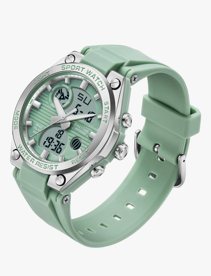 Findtime Womens Digital Watch Sport Waterproof Watch Analog Military Tactical Watches LED Backlight Alarm Stopwatch Wrist Watches